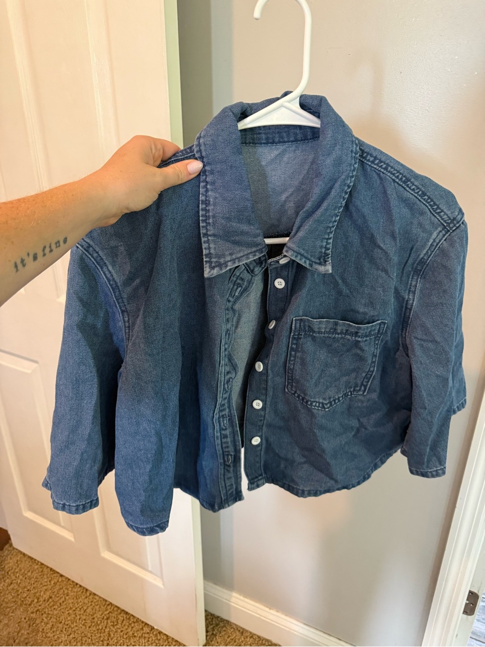 SHEIN Cropped Denim Top size S